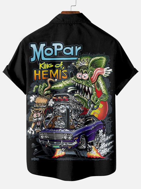 Men's Cartoon Funny Graphic Short Sleeve Hawaiian Shirt